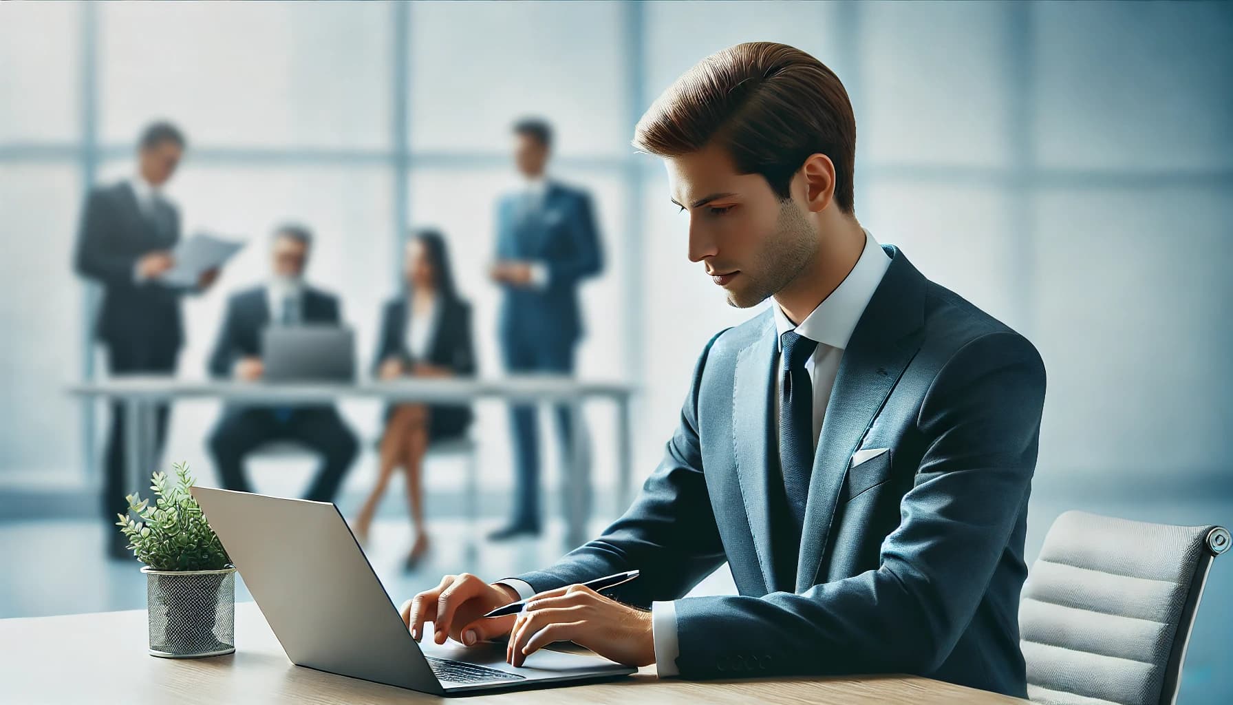 actuary at desk
