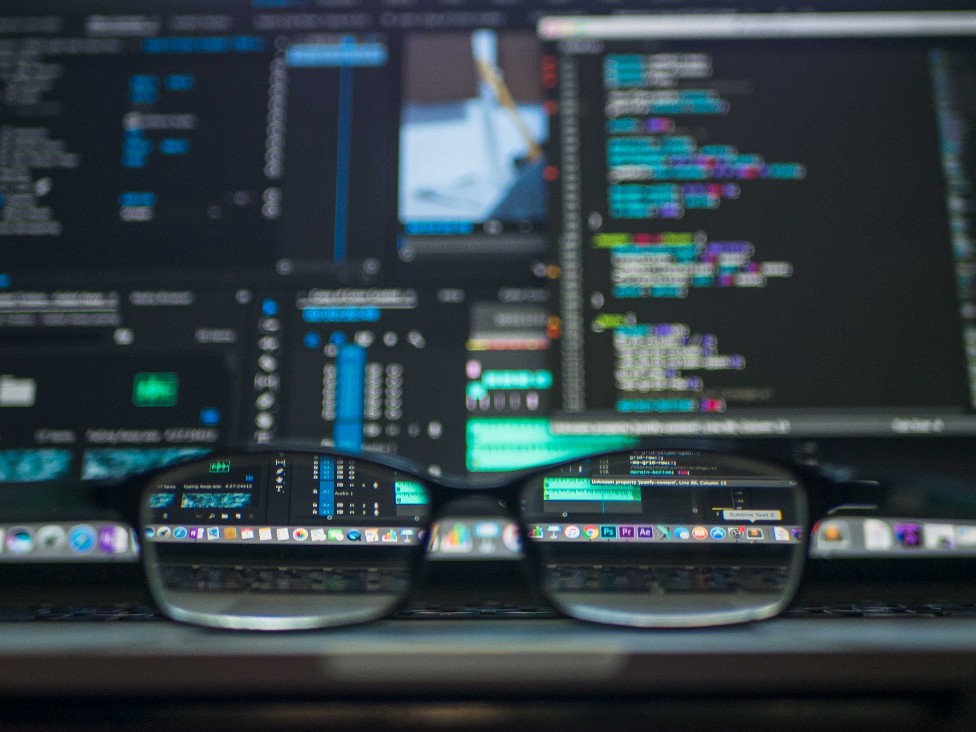 screen that contains programming scripts