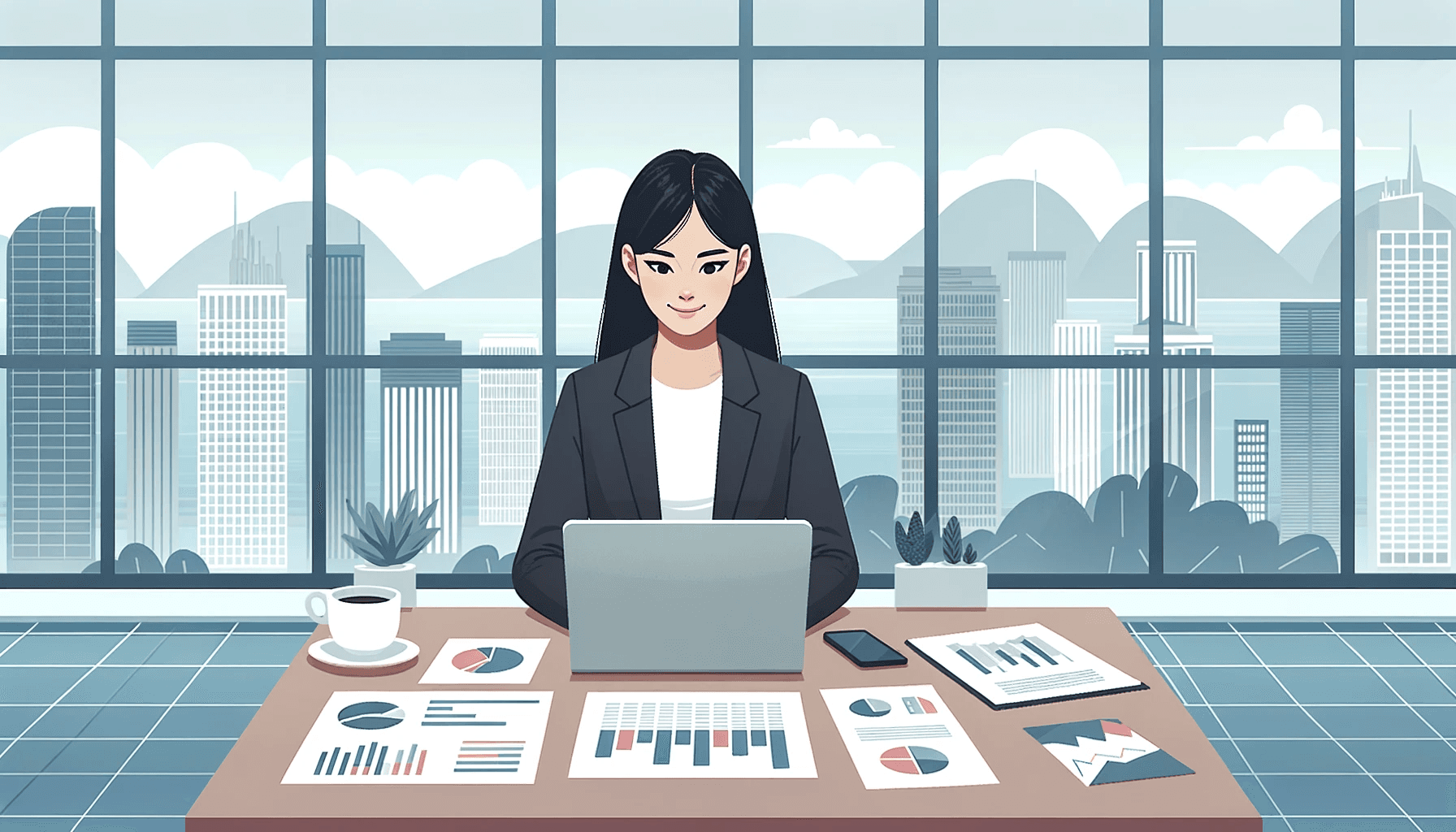 Image of an actuary working at a desk