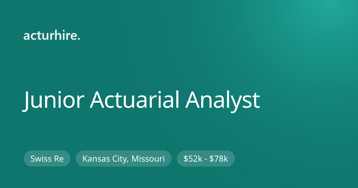 Junior Actuarial Analyst at Swiss Re | Acturhire