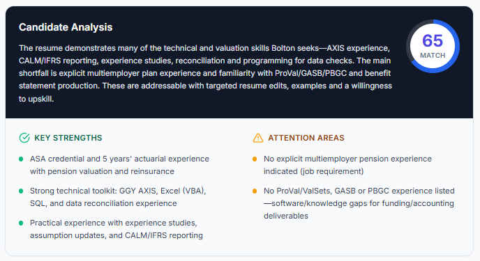 Resume Match Analysis Screenshot